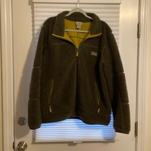 Mens LL Bean Olive Fleece